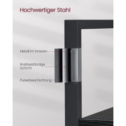 Reol - stor stuereol i industrielt design - sort 158x24x166