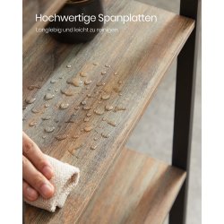 Reol - stor stuereol i industrielt design - brun 158x24x166