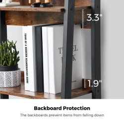 Reol - stigereol i industrielt design - rustik brun 138 x 56 x 34