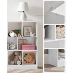 Rumdeler - fritstende bogreol - hvid reol 126x30x100