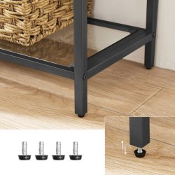 Stuereol - gulvreol med hrdet glas og sort stel 83x30,2x183,5