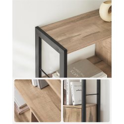 Reol - bogreol i industriel stil - brun eg 154,5 x 74 x 30