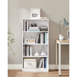 Bogreol - gulvreol og stuereol - hvid reol 60 x 24 x 121,5 cm