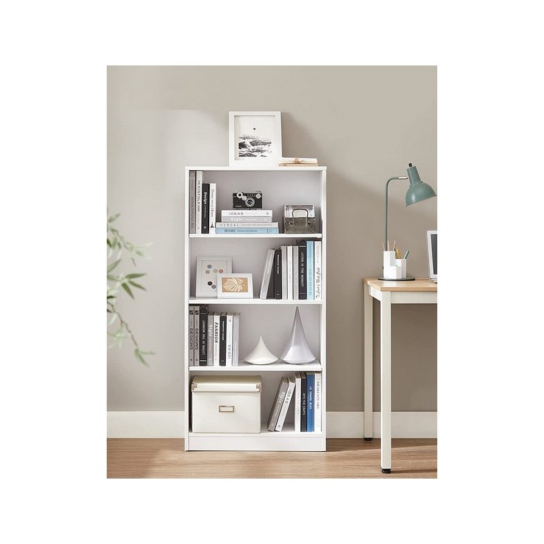 Bogreol - gulvreol og stuereol - hvid reol 60 x 24 x 121,5 cm