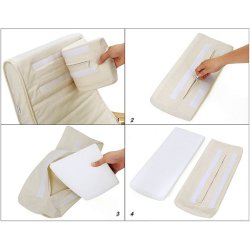 Gyngestol i birketr� med justerbar fodst�tte - beige stof