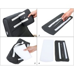 Gyngestol i birketr� med justerbar fodst�tte - m�rkegr� stof