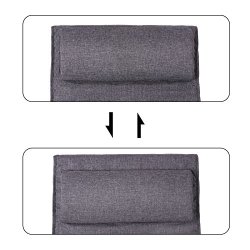 Gyngestol i birketr� med justerbar fodst�tte - m�rkegr� stof