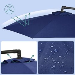 Hngeparasol  3 meter - parasol  300 cm - bl haveparasol