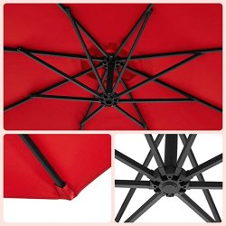 Hngeparasol  3 meter - parasol  300 cm - rd haveparasol