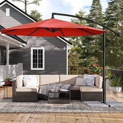 Hngeparasol  3 meter - parasol  300 cm - rd haveparasol