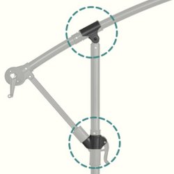 Parasol  3 meter - hngeparasol  300 cm med LED-lys - beige