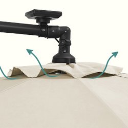 Parasol  3 meter - hngeparasol  300 cm med LED-lys - beige