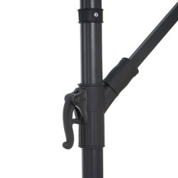 Hngeparasol  300 cm med krydsfod og fliser - antracit gr parasol  3 meter