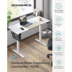 H�ve s�nkebord - elektrisk h�ve s�nke skrivebord - hvid 60x140