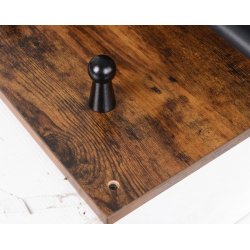 Hattehylde med knagerkke - vghngt hylde - rustik brun og sort