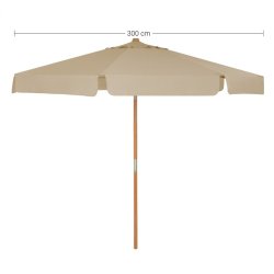 Trparasol  300 cm med tilt - rund 3 M haveparasol - taupe