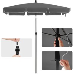 Altanparasol - rektangulr 2x1,25 M balkon parasol - gr