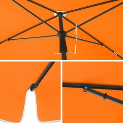 Altanparasol - rektangulr 2x1,25 M balkon parasol - orange