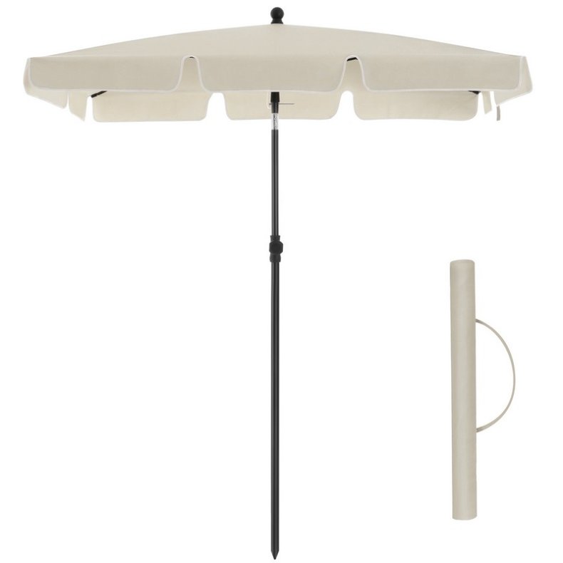 Altanparasol 180 x 125 cm - firkantet 1,8x1,25 M parasol beige - Hængeparasoller og altanparasoller Daily-Living.dk