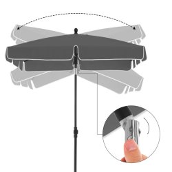 Altanparasol 180 x 125 cm - firkantet 1,8x1,25 M parasol - gr