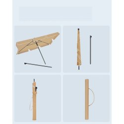 Altanparasol 180 x 125 cm - firkantet 1,8x1,25 M parasol - taupe