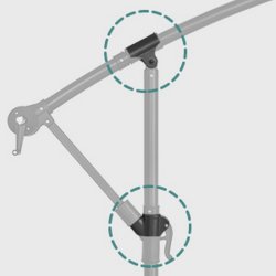 Hngeparasol  3 meter - parasol  300 cm - gr haveparasol