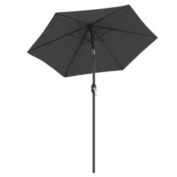 Haveparasol 2 M med krank - rund  200 cm parasol - gr