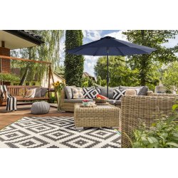 Haveparasol 3 M med krank - rund  300 cm parasol - bl