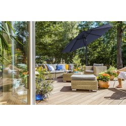 Haveparasol 3 M med krank - rund  300 cm parasol - bl