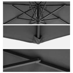 Haveparasol 3 M med krank - rund  300 cm parasol - gr