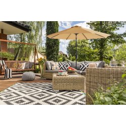 Haveparasol 3 M med krank - rund  300 cm parasol - taupe