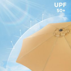Haveparasol 3 M med krank - rund  300 cm parasol - taupe