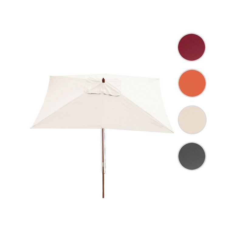 Træ parasol 2x3 meter - rektangel på 3x2 creme/beige - Træparasoller - parasoller i træ - Daily-Living.dk
