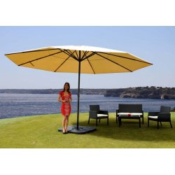 Markedsparasol  500 cm - stor rund parasol p  5 meter - creme/beige