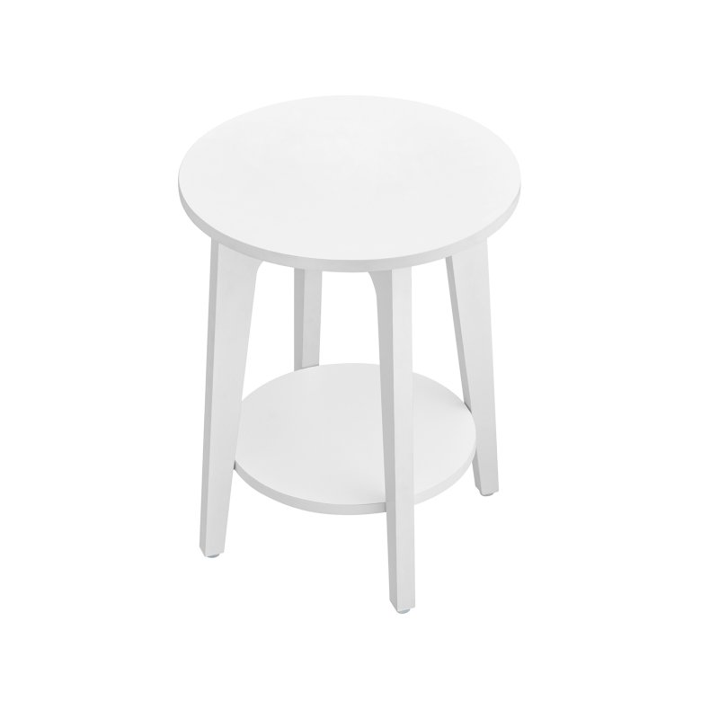 Hjrnebord - rundt sidebord - sengebord - hvid 40 x H50