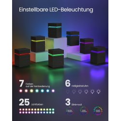 Sengebord med LED-lys - sidebord - hjrnebord - sort 35x40x55