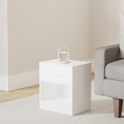 Sengeborde - s�t med 2 sideborde - hvid - 28x39x41