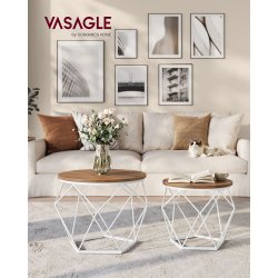 Sofabordsst - 2 sideborde - runde sofaborde - rustik brun