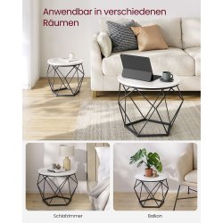 Sofabordsst - 2 sideborde - runde sofaborde - hvid