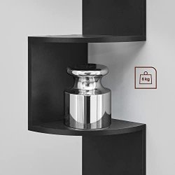 Hjrnereol - vghngt bogreol med 5 hylder - sort reol