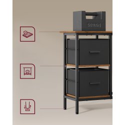 Hj�rneskrivebord med sk�rmstativ - rustik brun 105x115