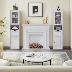 Badev�relsesskab - opbevaringsskab - gulvreol - hvid 40x30x165