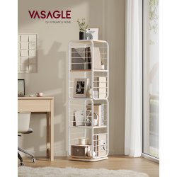 Reol - 360 roterbar bogreol - hvid gulvreol - 43 x 43 x 158