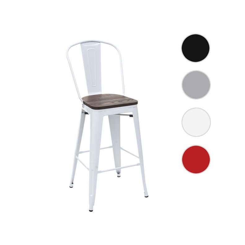 råolie I modsætning til eksekverbar Barstol med træsæde - høj stol i hvidt stål - industriel design - Barstole  - Daily-Living.dk