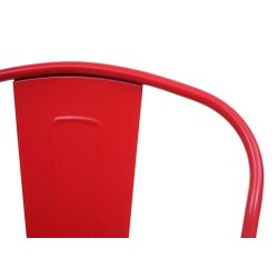 Barstol med trsde - hj stol i rdt stl - industriel design