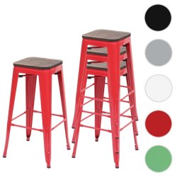 Barstole i metal med trsde - stabelbare barstole i stl - rde uden ryg