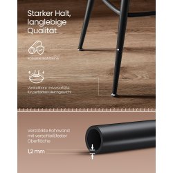 Barstol med kunstlder - st med 2 - sdehjde 76 cm - brun