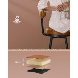 Barstol med kunstlder - st med 2 - sdehjde 65 cm - brun