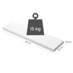 Hylde i tr� - v�gh�ngt tr�hylde - hvid v�ghylde 80 x 20 cm