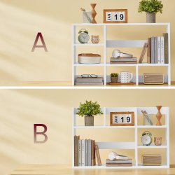 Hylde til skrivebord - skrivebordshylde - hvid